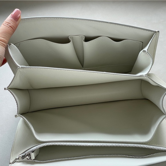 Authentic Celine White Textured Leather Medium Box Bag - Picture 11 of 12